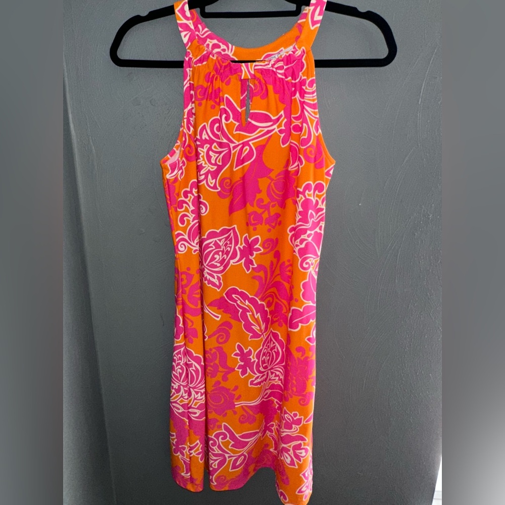 Jude Connally Orange and Pink Floral Dress